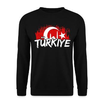 Türkiye Türkei Turkey Turkish Fußball Futbol türke - Unisex Pullover - Schwarz - Vorne - Alina (178cm) & Michal (187cm)