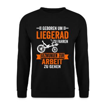 Radsport Rad Liegerad Radfahrer Fahrrad - Unisex Pullover - Schwarz - Vorne - Alina (178cm) & Michal (187cm)