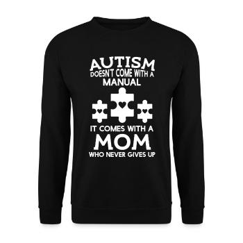 Autism - Mom Is Proud - Unisex Sweatshirt - black - Front - Alina (178cm) & Michal (187cm)