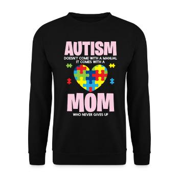 Autism - Mom Is Proud - Unisex Sweatshirt - black - Front - Alina (178cm) & Michal (187cm)