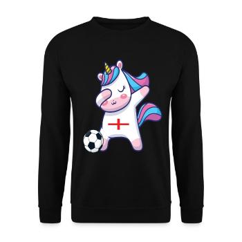 Dabbing Licorne Football Angleterre - Sweat-shirt Unisexe - noir - Devant - Alina (178cm) & Michal (187cm)
