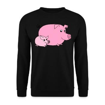 pig - Unisex Sweatshirt - black - Front - Alina (178cm) & Michal (187cm)