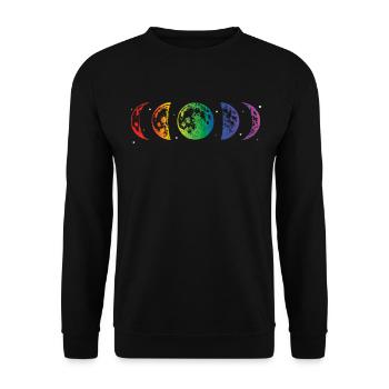 Not A Moon Phase LBGTQ Gay Rights Rainbow Pride As - Unisex Pullover - Schwarz - Vorne - Alina (178cm) & Michal (187cm)