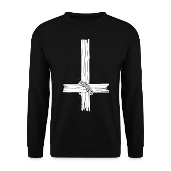 Inverted Cross Blackcraft Cult Agnostic Dark Gothi - Unisex Pullover - Schwarz - Vorne - Alina (178cm) & Michal (187cm)