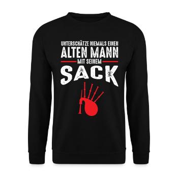 Dudelsack Schottland Männer Geschenk - Unisex Pullover - Schwarz - Vorne - Alina (178cm) & Michal (187cm)