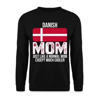 Danish Mom Denmark Flag For Mother's Day - Unisex Pullover - Schwarz - Vorne - Alina (178cm) & Michal (187cm)