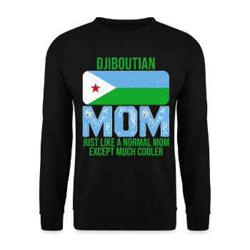 Djiboutian Mom Dschibuti-Flagge zum Muttertag - Unisex Pullover - Schwarz - Vorne - Alina (178cm) & Michal (187cm)
