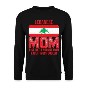 Lebanese Mom Libanon-Flagge zum Muttertag - Unisex Pullover - Schwarz - Vorne - Alina (178cm) & Michal (187cm)