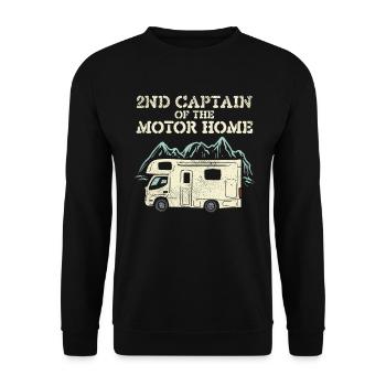 Camping Van Camper Mobile Home - Unisex Sweatshirt - black - Front - Alina (178cm) & Michal (187cm)