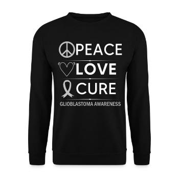 Glioblastoma Awareness Love Cure Grey Ribbon - Sweat-shirt Unisexe - noir - Devant - Alina (178cm) & Michal (187cm)