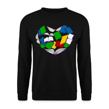Lesen - Buch - Bücher - Unisex Pullover - Schwarz - Vorne - Alina (178cm) & Michal (187cm)