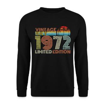 Date de juillet 1972 - Sweat-shirt Unisexe - noir - Devant - Alina (178cm) & Michal (187cm)