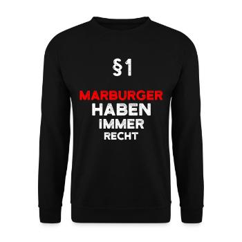 §1 Marburger Haben Immer Recht Marburg - Unisex Pullover - Schwarz - Vorne - Alina (178cm) & Michal (187cm)