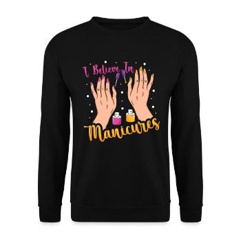 Nageldesigner Nageldesignerin Kosmetik Nagelstudio - Unisex Pullover - Schwarz - Vorne - Alina (178cm) & Michal (187cm)