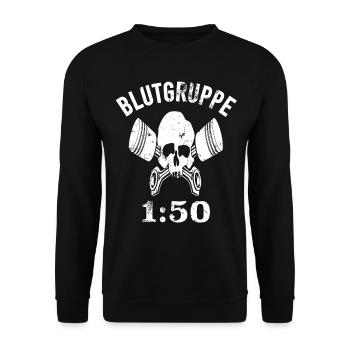 Motorrad Mofa Blutgruppe 1:50 Benzin Gemisch Moped - Unisex Pullover - Schwarz - Vorne - Alina (178cm) & Michal (187cm)
