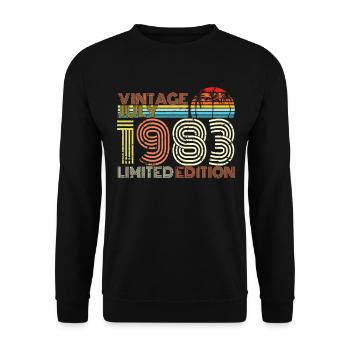 Juillet 1983 Anniversaire - Sweat-shirt Unisexe - noir - Devant - Alina (178cm) & Michal (187cm)