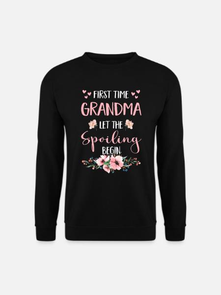 Werdende Oma Omi Blumen Großeltern tollste - Unisex Pullover - Schwarz