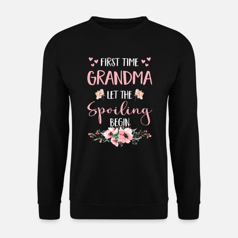 Werdende Oma Omi Blumen Großeltern tollste - Unisex Pullover - Schwarz