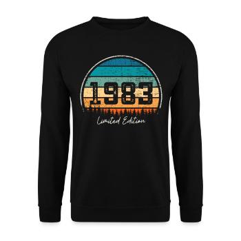 Vintage 1983 édition limitée rétro coucher de soleil - Sweat-shirt Unisexe - noir - Devant - Alina (178cm) & Michal (187cm)