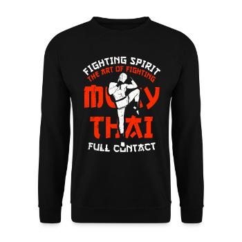 Muay thai mma - Unisex Sweatshirt - black - Front - Alina (178cm) & Michal (187cm)