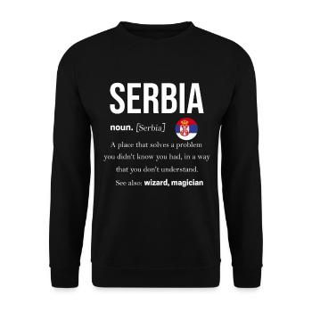 Drapeau de la Serbie Balkans Yougoslavie Srbija Cadeau - Sweat-shirt Unisexe - noir - Devant - Alina (178cm) & Michal (187cm)