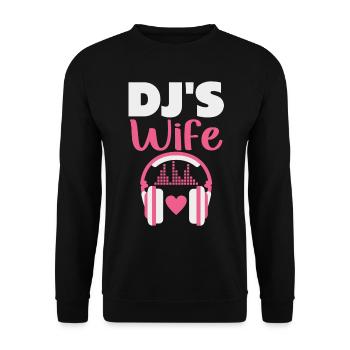DJ's Wife Disc Jockey Girlfriend Music Headphones - Unisex Sweatshirt - black - Front - Alina (178cm) & Michal (187cm)