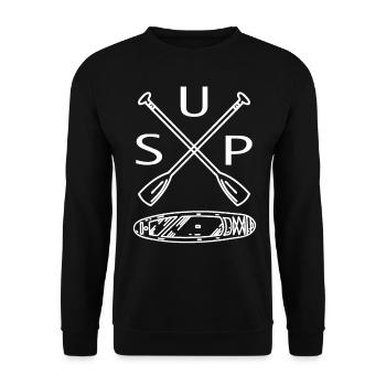 SUP Paddel Stand Up Paddle Board - SUP Board - Unisex Sweatshirt - black - Front - Alina (178cm) & Michal (187cm)
