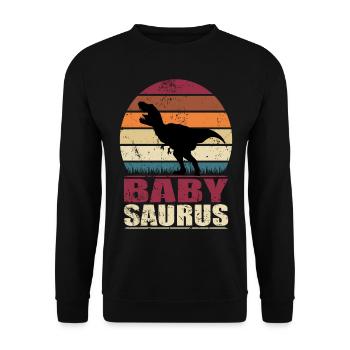 BabySaurus Dinosaur Offspring Baby Dino Birth - Unisex Sweatshirt - black - Front - Alina (178cm) & Michal (187cm)