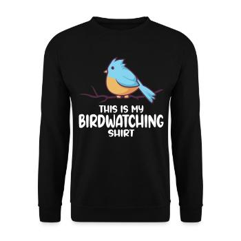 Bird Watching Orinthologist Birdwatching Gift - Unisex Sweatshirt - black - Front - Alina (178cm) & Michal (187cm)