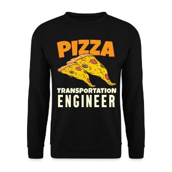 Pizza Transport Engineer - Unisex Pullover - Schwarz - Vorne - Alina (178cm) & Michal (187cm)