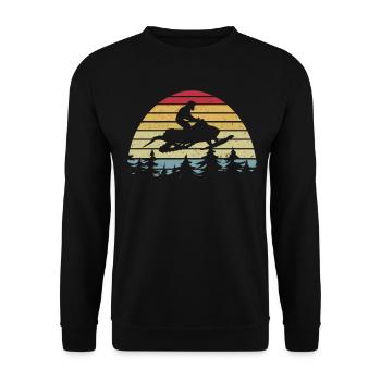Retro snowmobile Skidoo snowmobile - Unisex Sweatshirt - black - Front - Alina (178cm) & Michal (187cm)