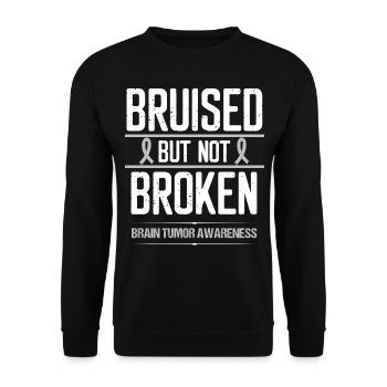 Glioblastoma Awareness Ribbon Broken Brain Tumor - Unisex Sweatshirt - black - Front - Alina (178cm) & Michal (187cm)