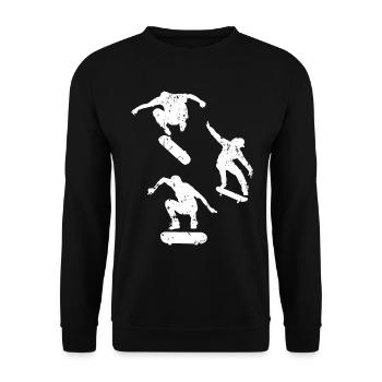 Skateboard Skateboarder Skater - Skatepark Skaten - Unisex Pullover - Schwarz - Vorne - Alina (178cm) & Michal (187cm)