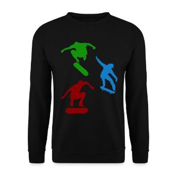 Skatepark Skateboard Skater Skaten Skateboarder - Unisex Pullover - Schwarz - Vorne - Alina (178cm) & Michal (187cm)