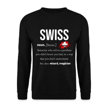Suisse drapeau suisse Berne Zurich Alpen - Sweat-shirt Unisexe - noir - Devant - Alina (178cm) & Michal (187cm)