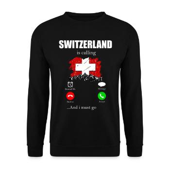 Switzerland - Unisex Sweatshirt - black - Front - Alina (178cm) & Michal (187cm)