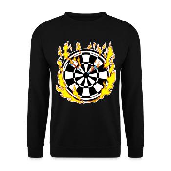 Dartboard in flames - Unisex Sweatshirt - black - Front - Alina (178cm) & Michal (187cm)