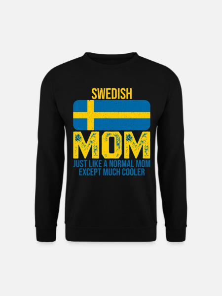 Zweedse Moeder Zweedse vlag voor Moederdag - Uniseks sweater - zwart