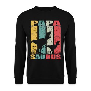 PapaSaurus dinosaures Bébé Familles Papa Saurus - Sweat-shirt Unisexe - noir - Devant - Alina (178cm) & Michal (187cm)
