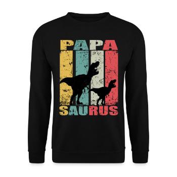 PapaSaurus dinosaures Bébé Familles Papa Saurus - Sweat-shirt Unisexe - noir - Devant - Alina (178cm) & Michal (187cm)