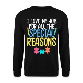 Sped Teacher Love Job reasons Special Education - Sweat-shirt Unisexe - noir - Devant - Alina (178cm) & Michal (187cm)