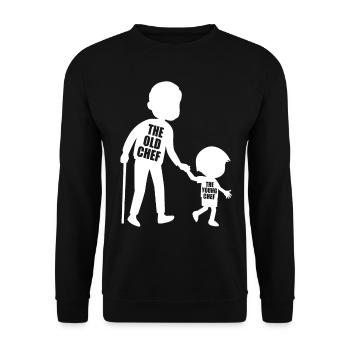 The Old Chef The Young Chef Grandpa Grandson Partner Look - Unisex Sweatshirt - black - Front - Alina (178cm) & Michal (187cm)