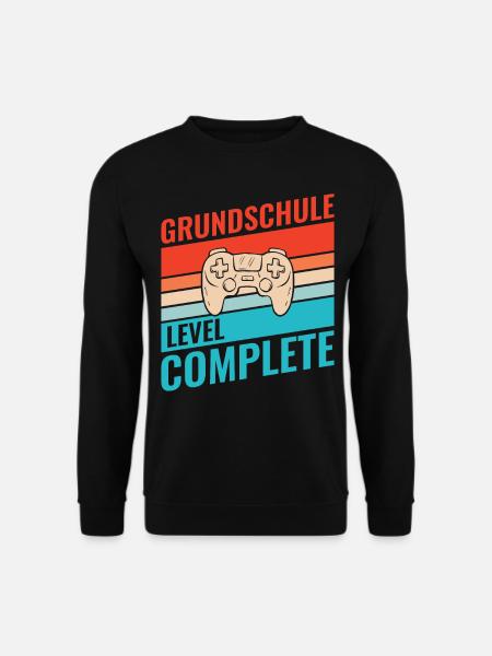 Abschluss Grundschule Retro Vintage Level complete - Unisex Pullover - Schwarz