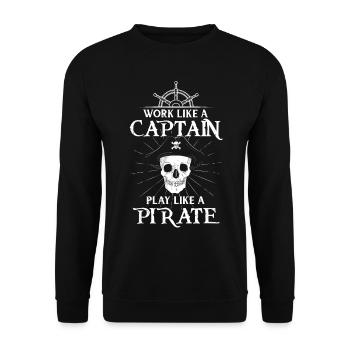 Pirate gift pirate pirate ship buccaneers - Unisex Sweatshirt - black - Front - Alina (178cm) & Michal (187cm)