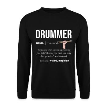 Drums Music Drummer Band Gift Set de batterie - Sweat-shirt Unisexe - noir - Devant - Alina (178cm) & Michal (187cm)