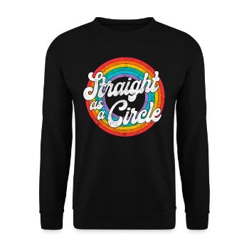 LGBT Pride Rainbow Straight As A - Unisex Sweatshirt - black - Front - Alina (178cm) & Michal (187cm)
