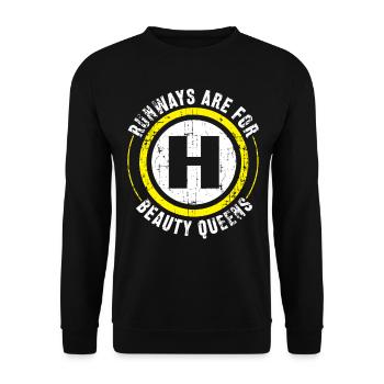 Helicopter Pilot Geschenk - Unisex Sweatshirt - black - Front - Alina (178cm) & Michal (187cm)