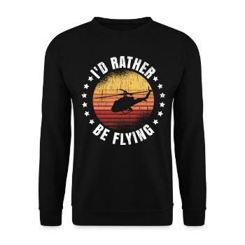 Helicopter Pilot Geschenk - Unisex Pullover - Schwarz - Vorne - Alina (178cm) & Michal (187cm)