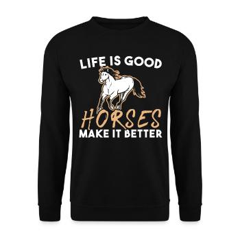 Pferde Machen Das Leben Schöner - Sweat-shirt Unisexe - noir - Devant - Alina (178cm) & Michal (187cm)