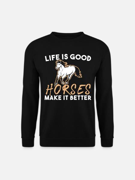 Pferde Machen Das Leben Schöner - Unisex Sweatshirt - black